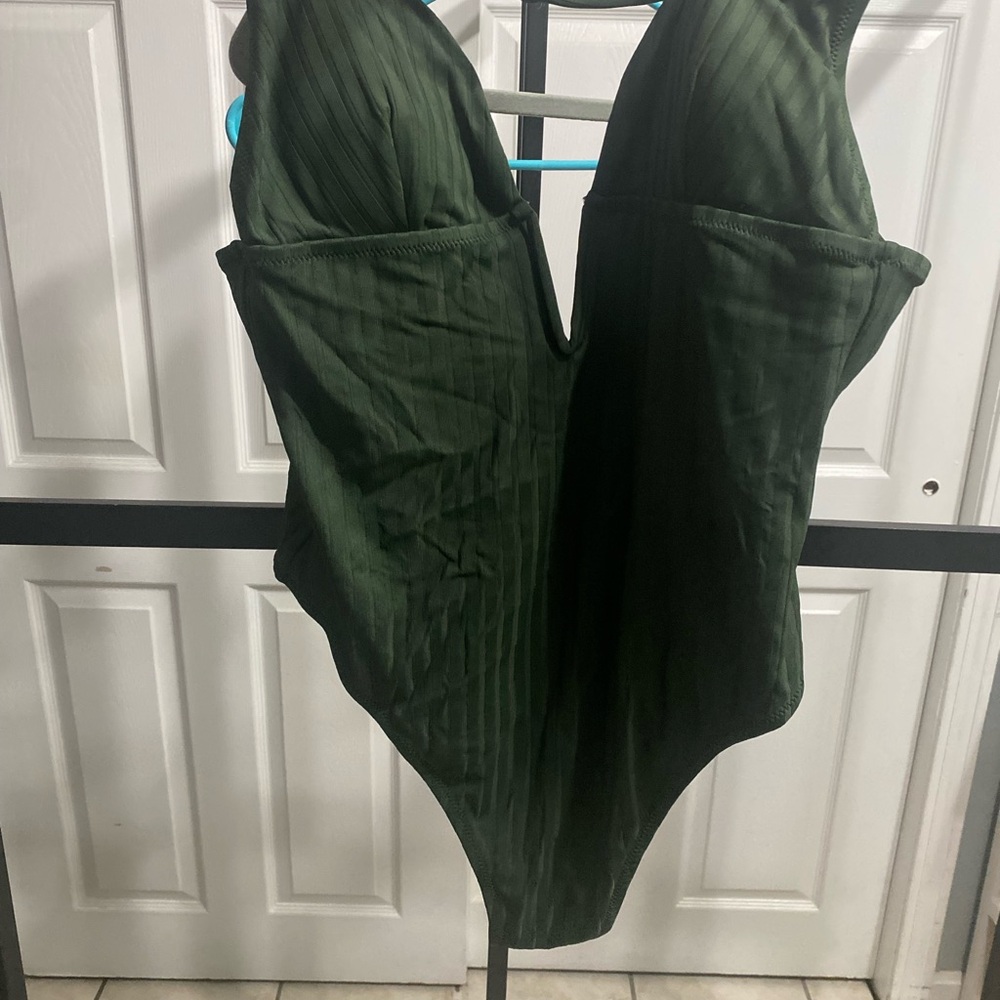Target Forest Green Ribbed One Piece Swimsuit